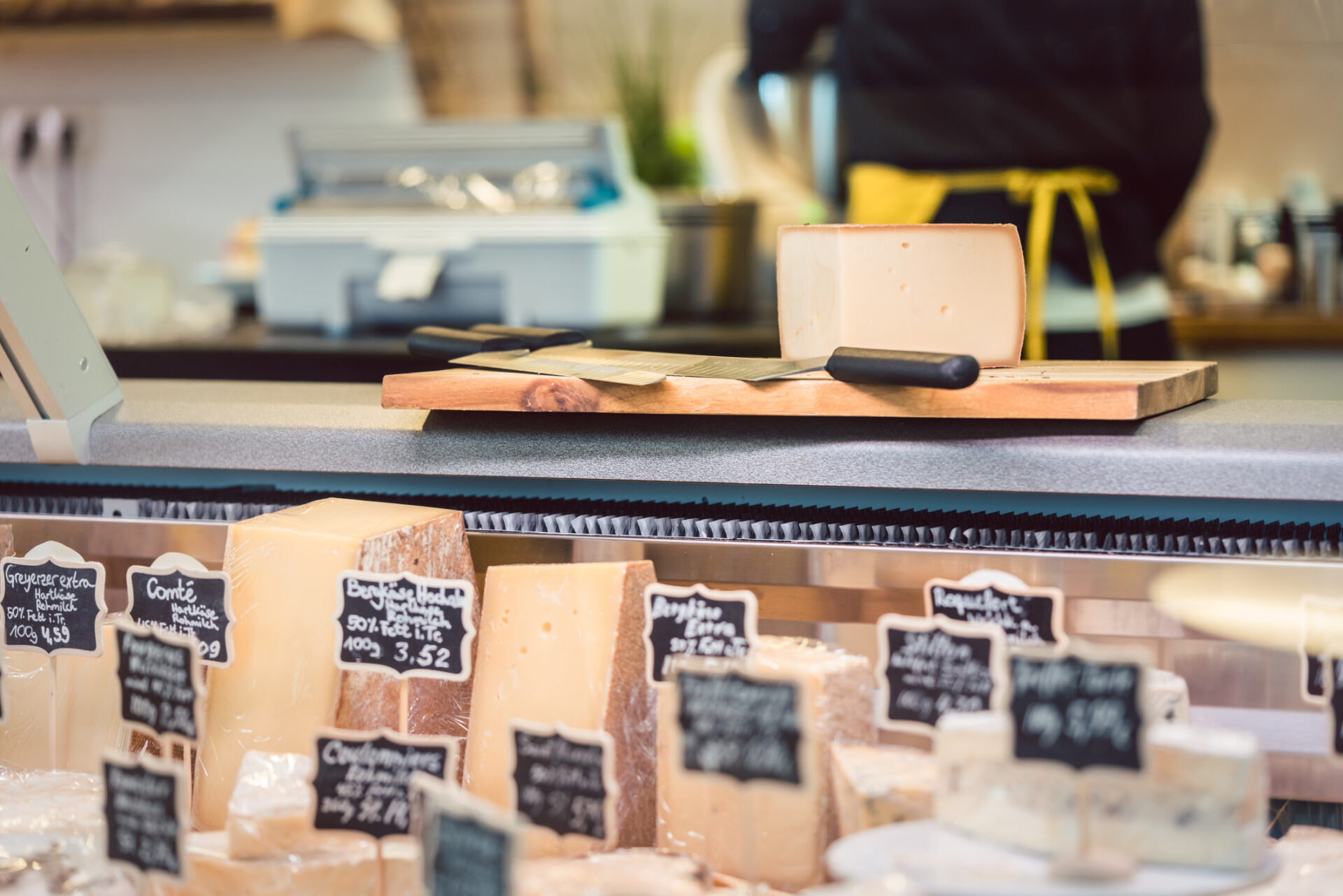Cheese at the deli counter Grocery Store Design and Construction