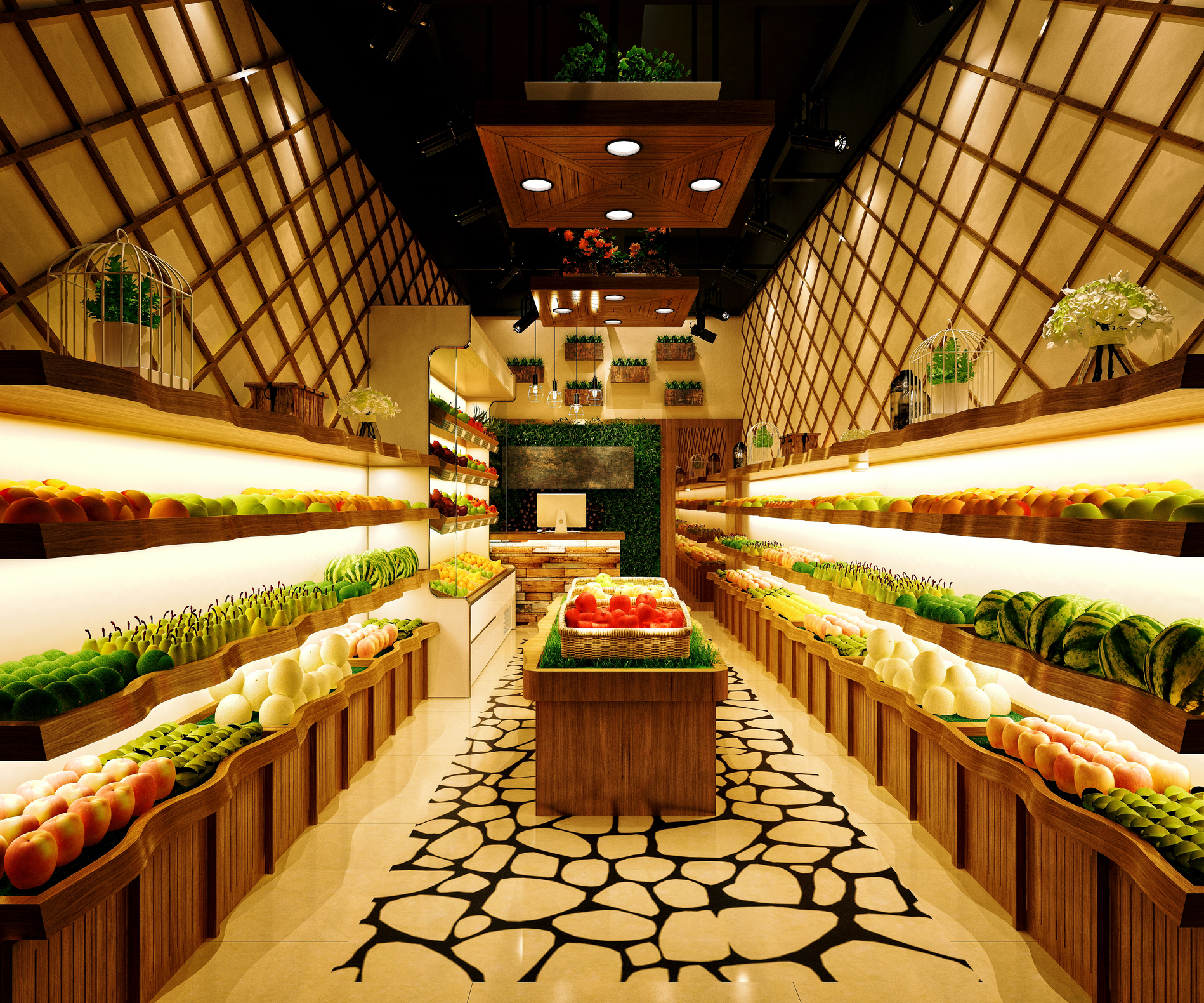 3d render of grocery